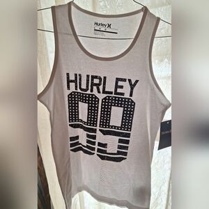 Hurley White Tank with Black Graphic